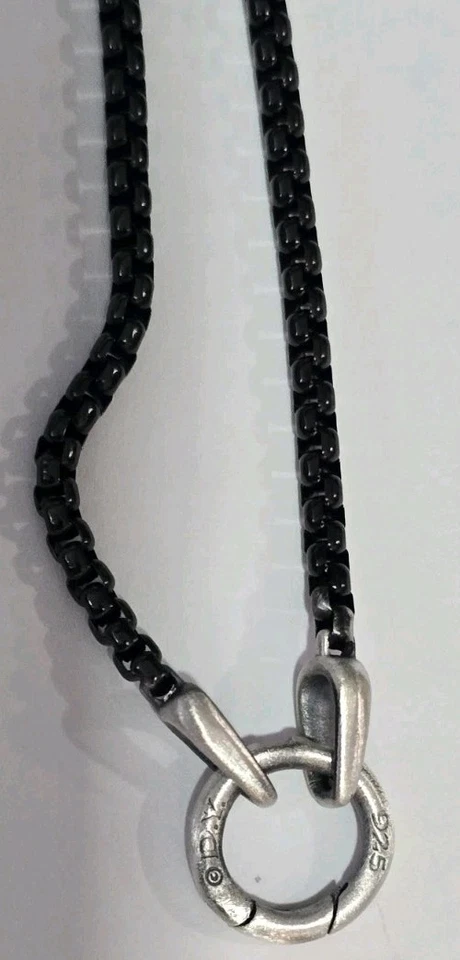 Collar de cadena para hombre David YURMAN caja amuleto liso 28" L Foto 2 de 4
