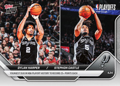2025-26 Topps Now NBA 274 Dylan Harper RC Stephon Castle San Antonio Spurs Duo