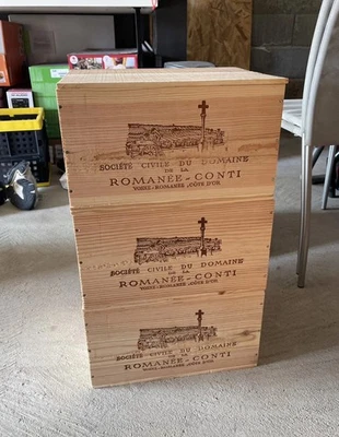 3 caisses de vin en bois du domaine de la Romanée Conti 2021 - Photo 1/3