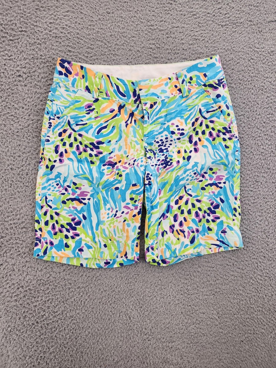 Lilly Pulitzer Chipper Shop Shorts Womens 2 Floral Print Summer  Lilly Pilitzer Muticolor Floral Shorts Size 14 The Chipper 10\