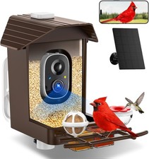 Solar-Powered Smart Bird Feeder with Camera - AI Identify 10K Birds, 2K HD Live