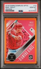 2018 PANINI DONRUSS OPTIC ORANGE #13 MIKE TROUT 186/199 PSA 10