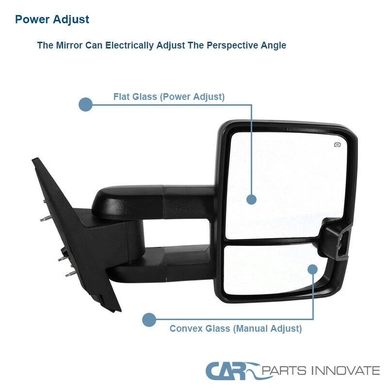 Facelift Style Side/Tow Mirrors w/ Defrost+LED Signal Fit 07-13 Silverado Sierra Foto 4 de 4