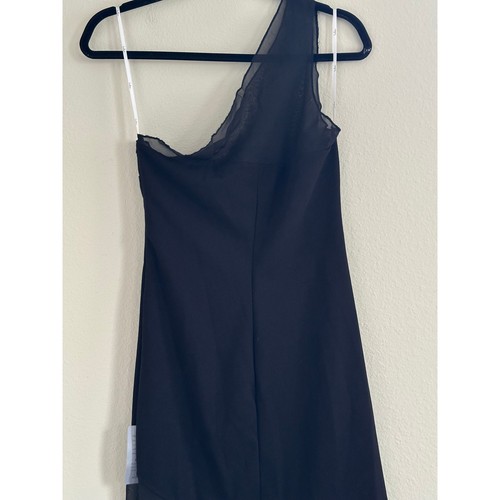 Lulus Peak Sophistication Black Sheer One-Shoulder Maxi Dress L Formal Sheer - Picture 8 of 13