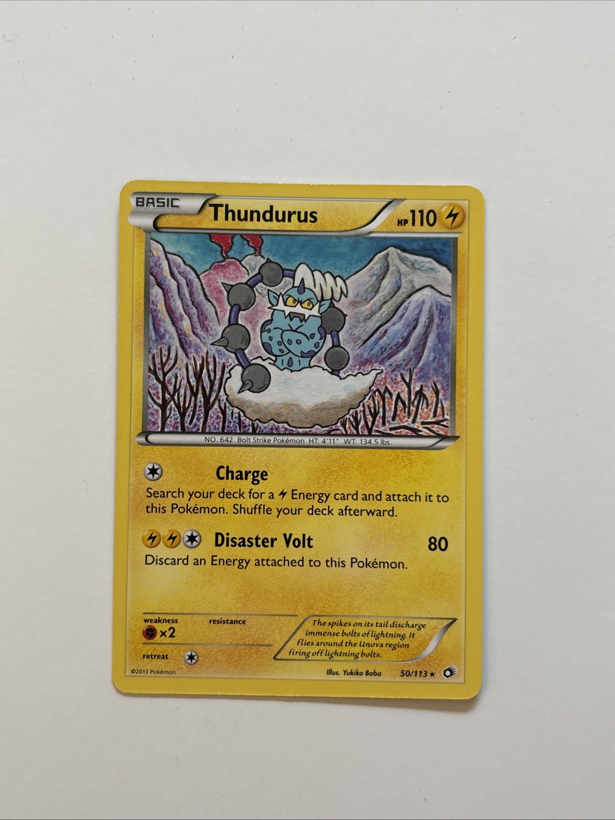 ** 50/113 Thundurus Pokemon BW Black & White Legendary Treasures NM