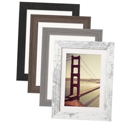  4x6 Picture Frame Brown Wood Pattern with HD Plexiglass,Display Pictures 