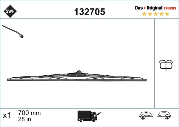 SWF Wischblatt Scheibenwischer DAS Original Trucks 132705 FüR Scania Volvo FH 2-image