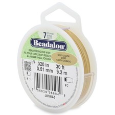 7 Strand Bead Stringing Wire 0.020 Inch 0.51 mm Gold Color 30 Ft 9.2 m