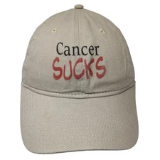Cancer Sucks Strapback Hat Brown One Size Adjustable Outdoor Otto