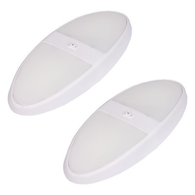 Facon 2 Pack 12V RV Ceiling Dome Light with On/Off Switch 4000K for RVs, Campers