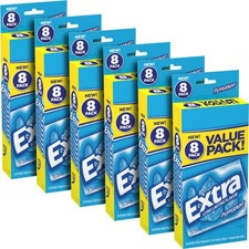 EXTRA Gum Peppermint, Sugar-Free Chewing Gum Bulk, 8 Ct Box, Pack of 6