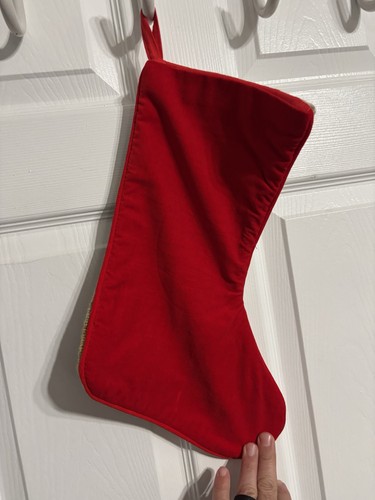 Vintage Needlepoint Christmas Stocking Santa Claus Coming Down Chimney Stocking - Afbeelding 2 van 7