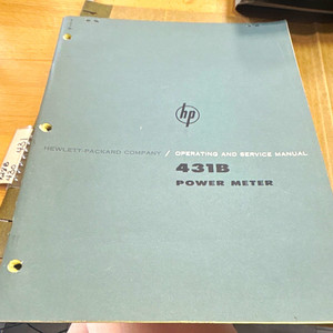 Hewlett-Packard HP Model 431B Power Meter Operating & Service Manual Dec 1962