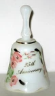 Vintage Fenton Glass 25th Anniversary Hand Painted Bell