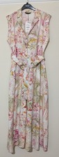 Zara Multicoloured Printed Linen Blend Midi Dress Size XL REF 2157/058