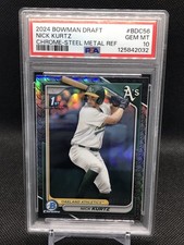 2024 Bowman Draft Chrome Nick Kurtz 1st Steel Metal Ref /100  #BDC-56 Athletics
