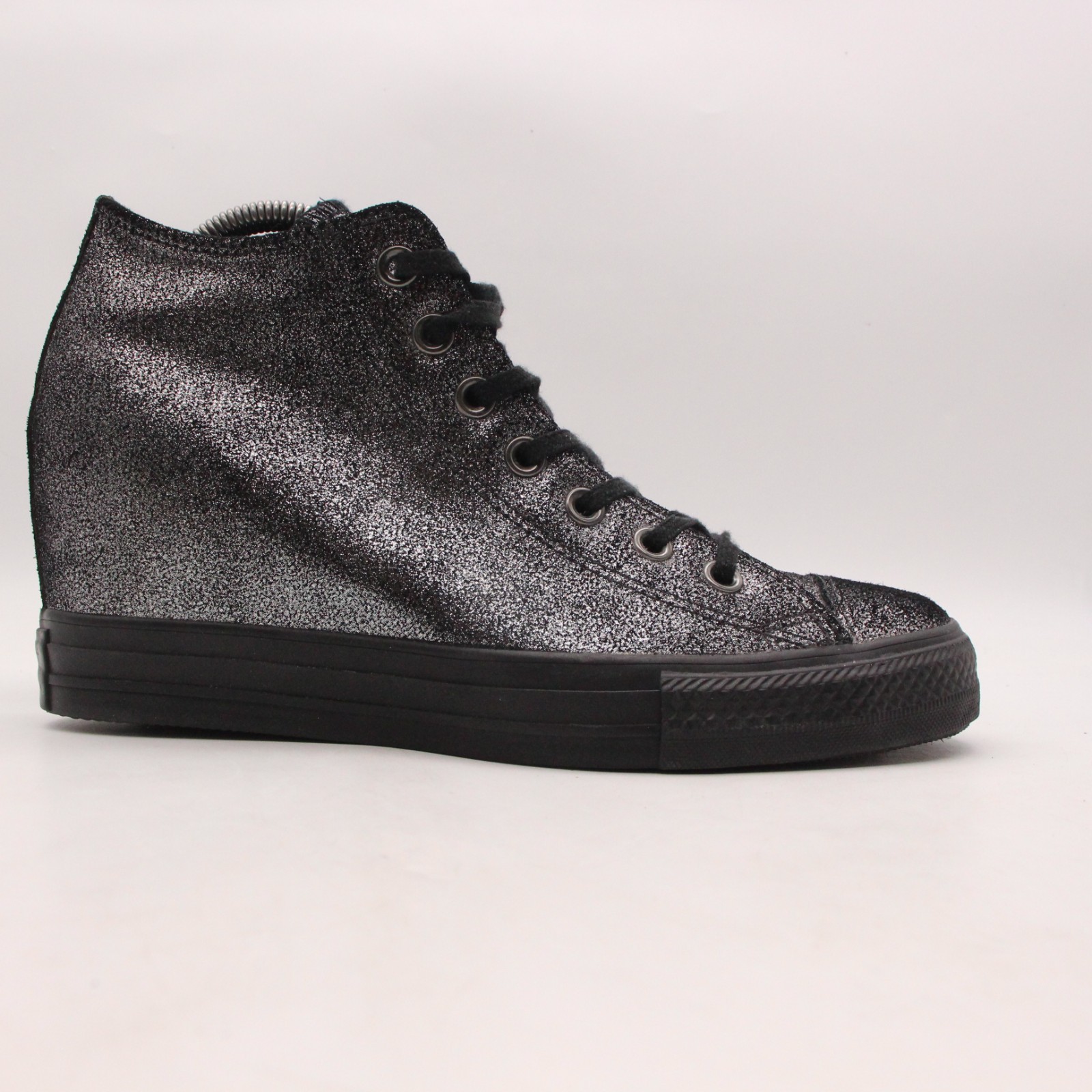 Converse Chuck Taylor All Star Lux Hidden Wedge Womens Sneakers in Silver Black Size 10-image