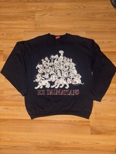 Vintage Disney 101 Dalmatians Crewneck, Black, XL 90s Rare