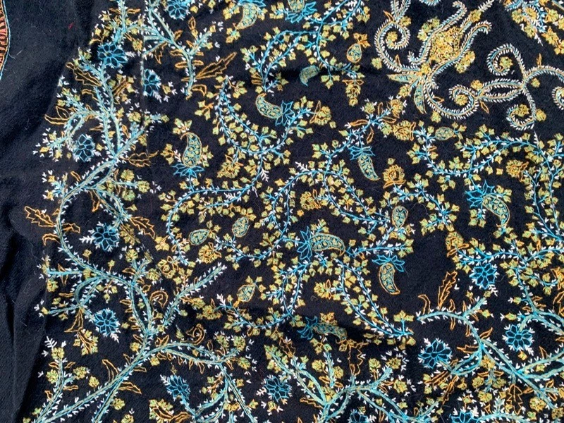 Mantón tejido a mano vintage 3x6 accesorios de moda floral colgante de pared 175x80 cm Foto 4 de 4