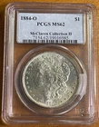 1884 O MORGAN SILVER DOLLAR PCGS MS62 MCCLAREN COLLECTION II