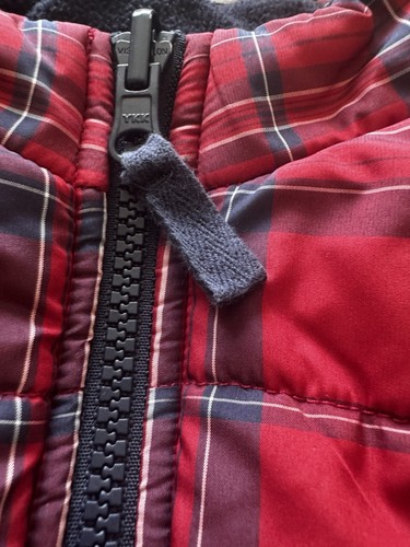 Janie and Jack Reverible Puffer Vest Red Tartan Plaid & Navy Fleece Size 2T $74 - Picture 3 of 9