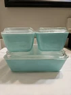 Vintage Pyrex Turquoise Robins Egg Refrigerator Set with Lids