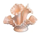 Fenton Rose Hobnail 3-horn Epergne