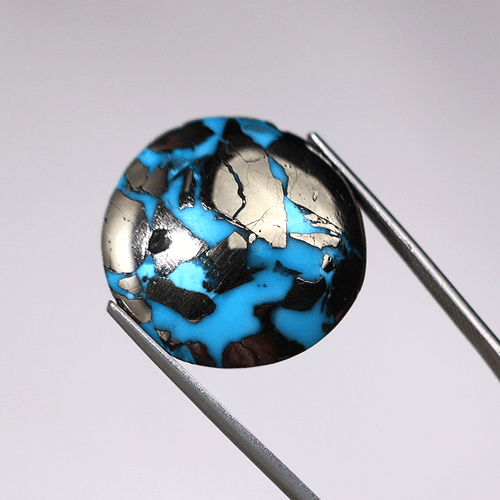 Magia de oro azul ~ 51 quilates turquesa persa natural 20,5 mm piedra preciosa cabujón de alta gama - Imagen 11 de 13