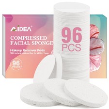 AIDEA Compressed Facial Sponges 96Count White, 1 Count Pack of 96 , White