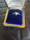 Vintage Heart shaped Stone Unknown Sterling Silver 925 Size 6.75 Ring
