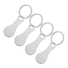 4Pcs Trolley Tokens Key Rings Shopping Cart Holder Keychain Supermarket