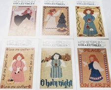 6 Homespun Collectibles Cross Stitch Patterns/Charts 6 Different ANGELS-B