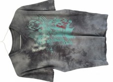 Rip Curl T-Shirt Men's Large Slim Fit Mottled Grey Graphic Tee Good Condition