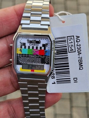 Casio AQ-230A Custom Dial Analog Digital Watch Stainless Steel