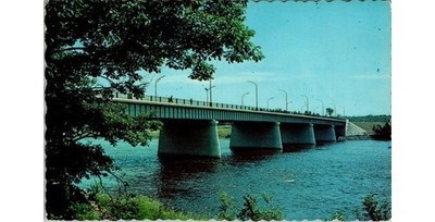 1971 Drummondville Quebec UNIC Chrome St Francois River Bridge View Concrete