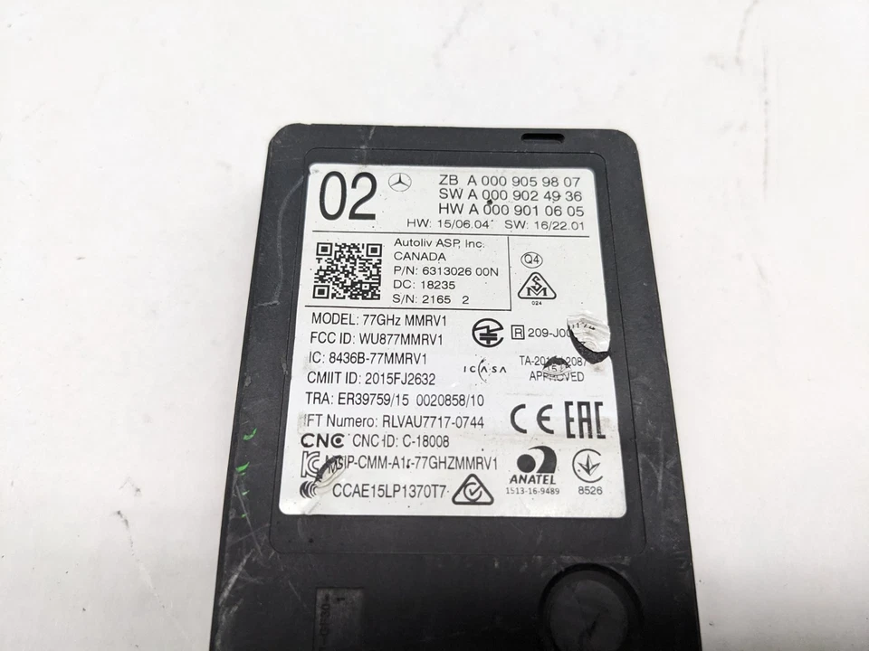 Mercedes-Benz E400 E300 Blind Spot Sensor Radar Module 2017 - 2018 A0009059807 - Image 4 of 4