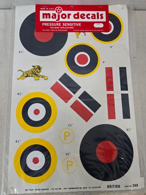 #ad Major Decals Model Aircraft Pressure Sensitive Decals British $9.95