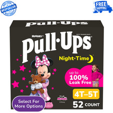 Pull-Ups Girls' Night-Time Potty Training Pants, 4T-5T 38-50 lbs , 52 Count