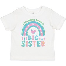 Inktastic Rainbow Hearts I Am Going To Be A Big Sister Toddler T-Shirt Cloud Sis
