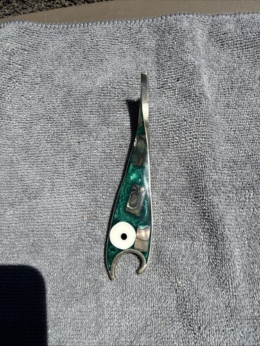 Vintage Alpaca Silver Abalone Mother of Pearl Fish Bottle Opener Barware