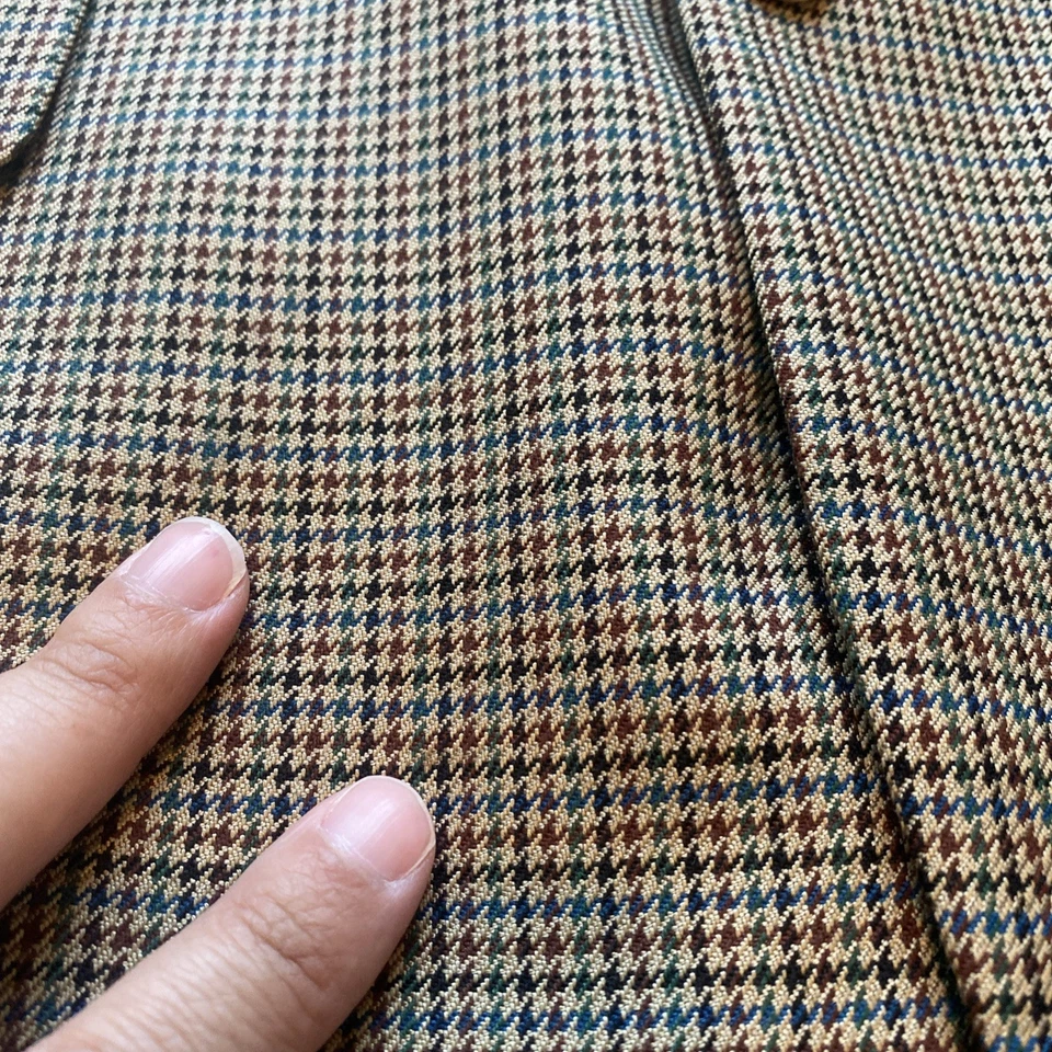 Alan Flusser Blazer мужской 40с коричневый гончая 2 пуговицы шелк шерсти спортивная куртка - Изображение 2 из 4