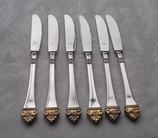 *RAR* Robbe & Berking Rosenmuster Golddekor seltenes Men&uuml;messer in 800er Silber