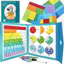 Magnetic Fractions Demonstration Book, 102-Piece Magnetic Fraction Tiles Set