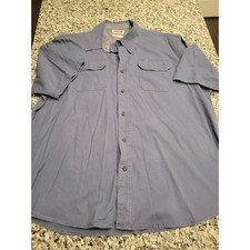 Wrangler Mens Flex for Comfort Short Sleeve Button Up Shirt Blue XL TG