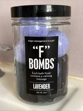 Bath Bombs Soft Loofah Lavender Bath Fizzers Surprise Calming Message 16oz Jar