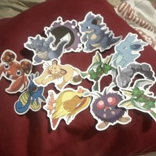 Pok mon Anime Character Stickers Set of 11 Multicolor Matte Paper