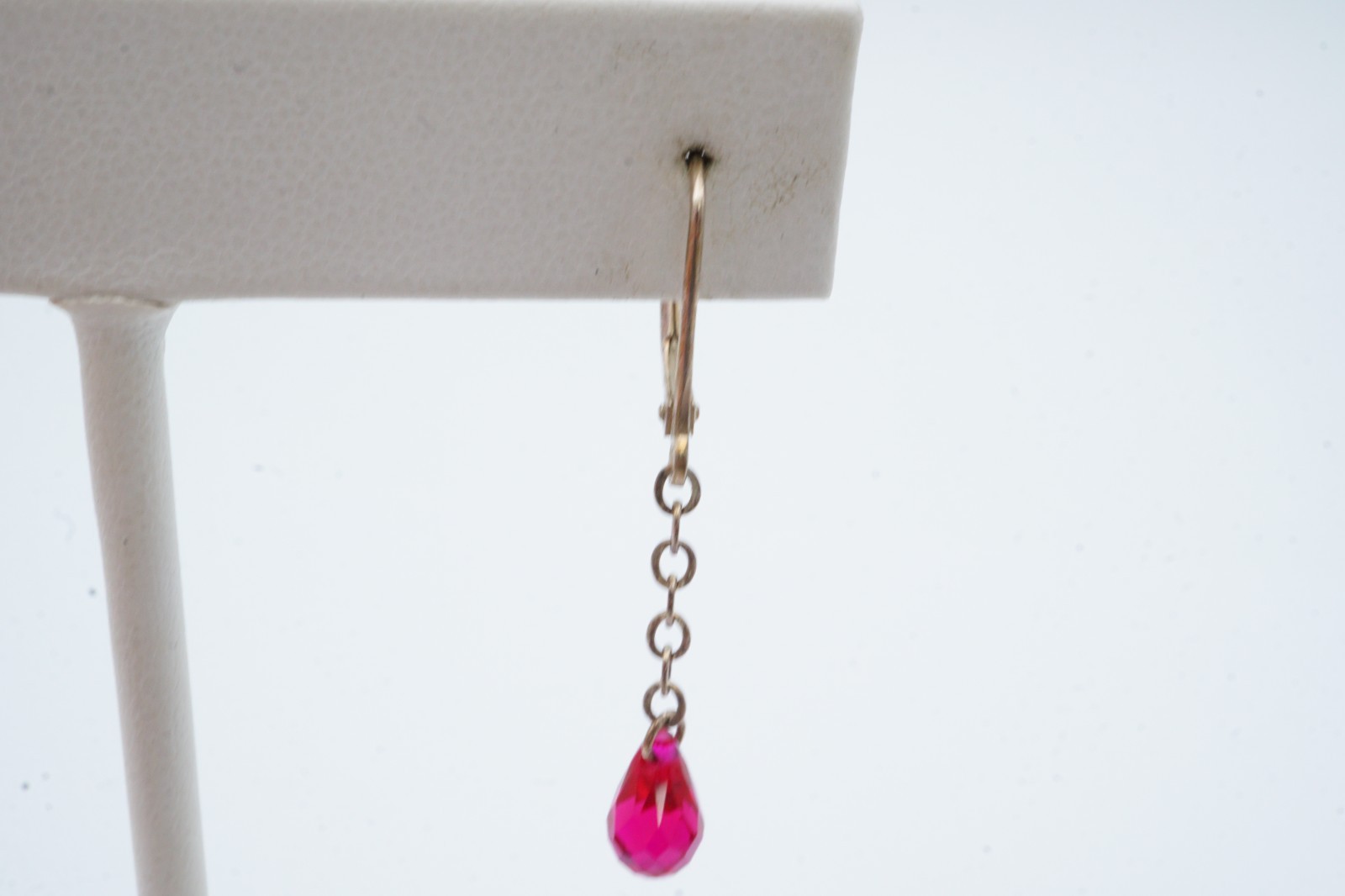 Sterling Silver 925 Lab-Created Ruby Earrings - image 3