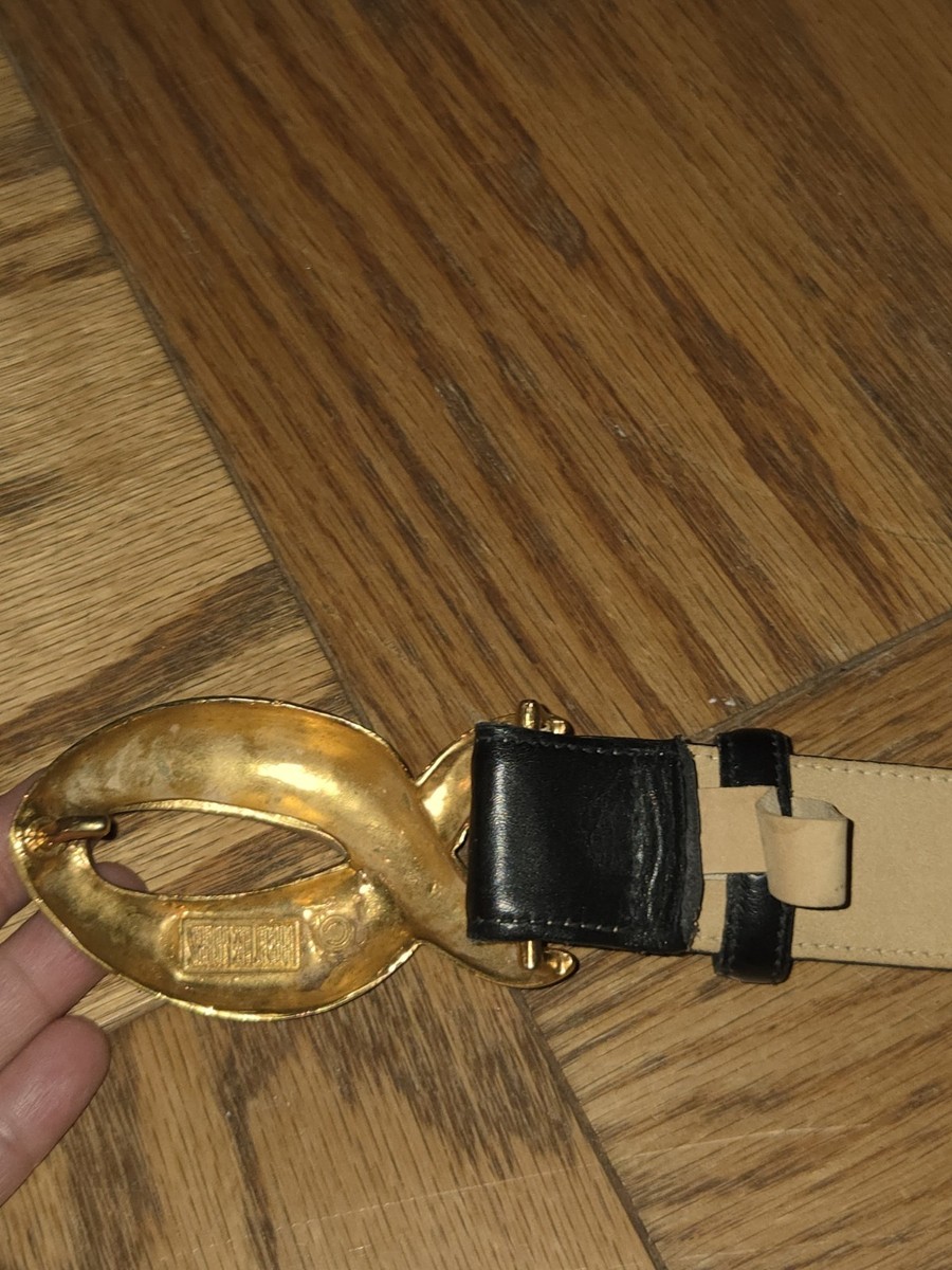 Robert Lee Morris Navy Italian Calfskin Leather Belt Medium  display picture 1
