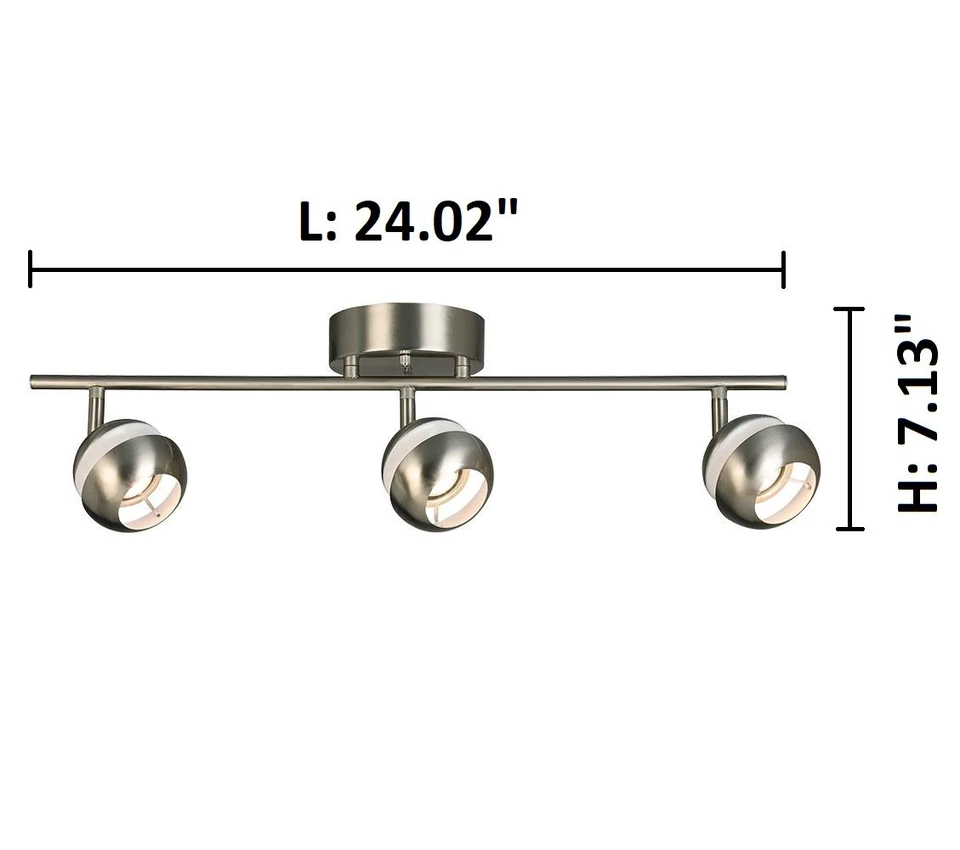 Eglo 204012A Maple Park 24"W LED Riel Fijo Accesorio de Techo - Níquel Foto 2 de 4