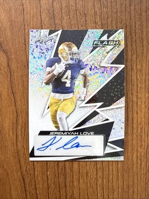 2024 Leaf Flash Jeremiyah Love Silver Sparkle Auto 4/10